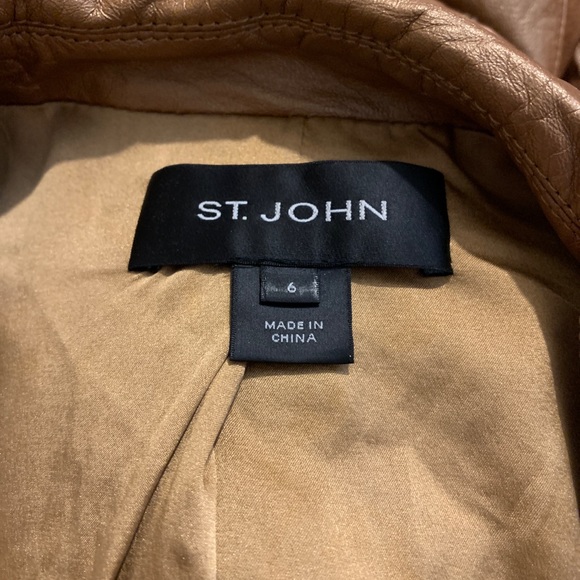 St. John Ruffle collar lambs leather jacket size 6 - Picture 4 of 5